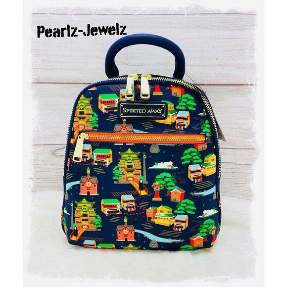 Loungefly Studio Ghibli Spirited Away Landmarks Mini Backpack BoxLunch Exclusive - Picture 1 of 6